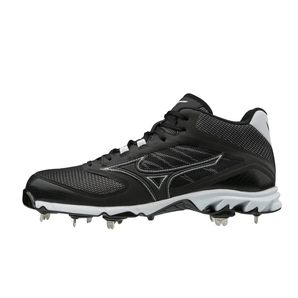 Mizuno 9-Spike Dominant 2 MID Baseball Cleats Black White Mens - Multiple Sizes